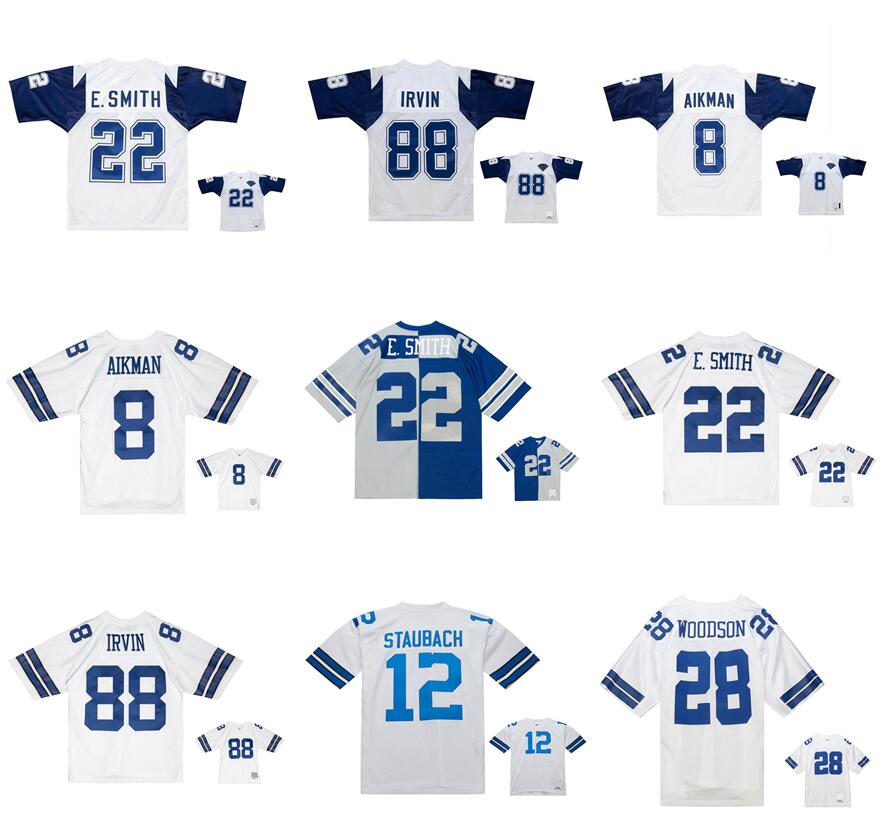 Stitched football Jerseys 8 Troy Aikman 88 Michael Irvin 21 Deion Sanders 22 Emmitt Smith mesh Legacy Retired retro Classics Jersey Men women youth