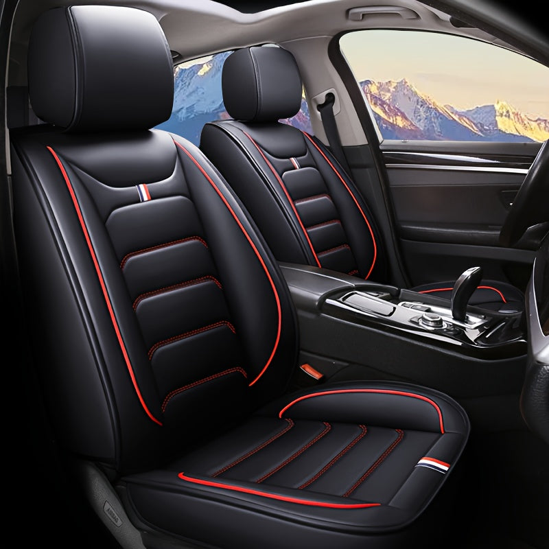 TEMU [universal For 5 Seats]fully Surrounded Car Seat Cover, Waterproof, And Wear-resistant Artificial Leather, One-second Installation, Universal