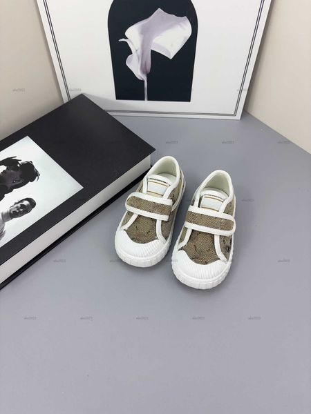 Classics toddler shoes Multiple styles canvas baby girls shoes Size 20-25 Box Packaging designer Kids shoe Grid printing infant walking shoe