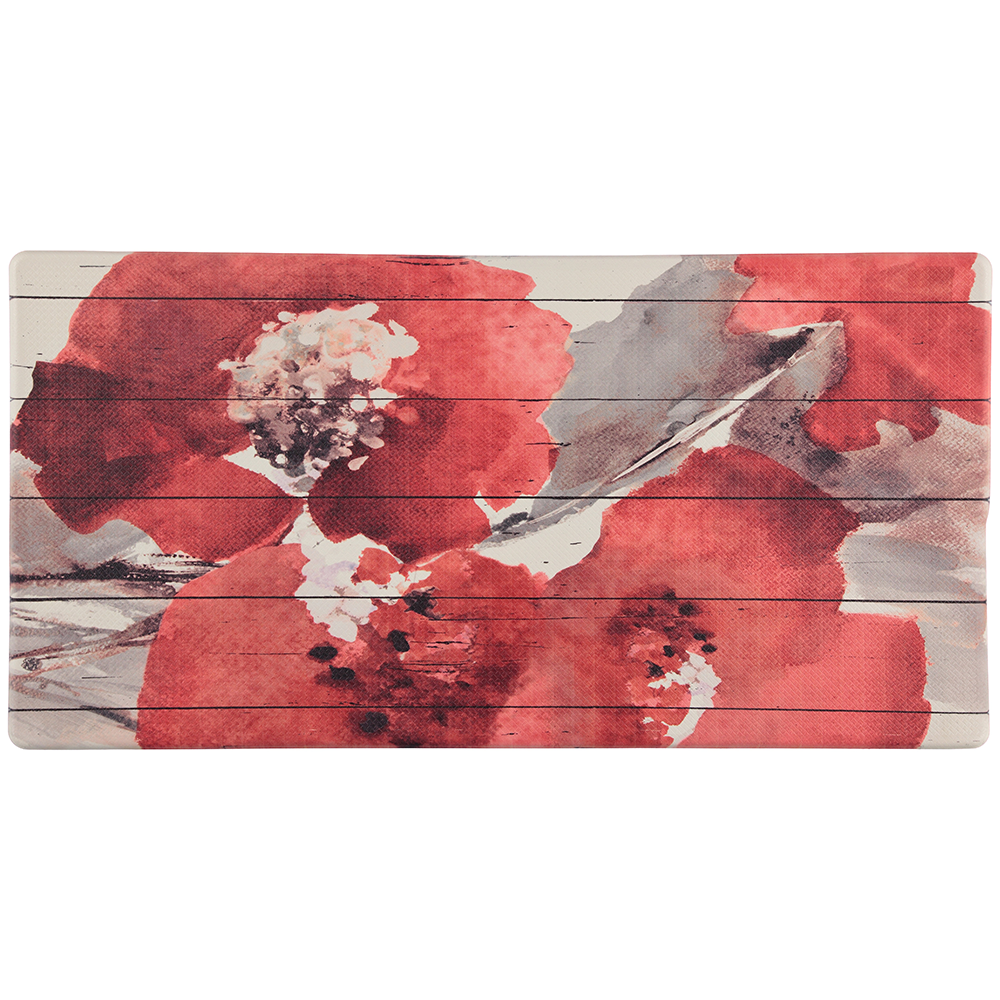 Cook n' Comfort Oversized Anti-Fatigue Kitchen Floor Mats - CNC215 (Red Floral)