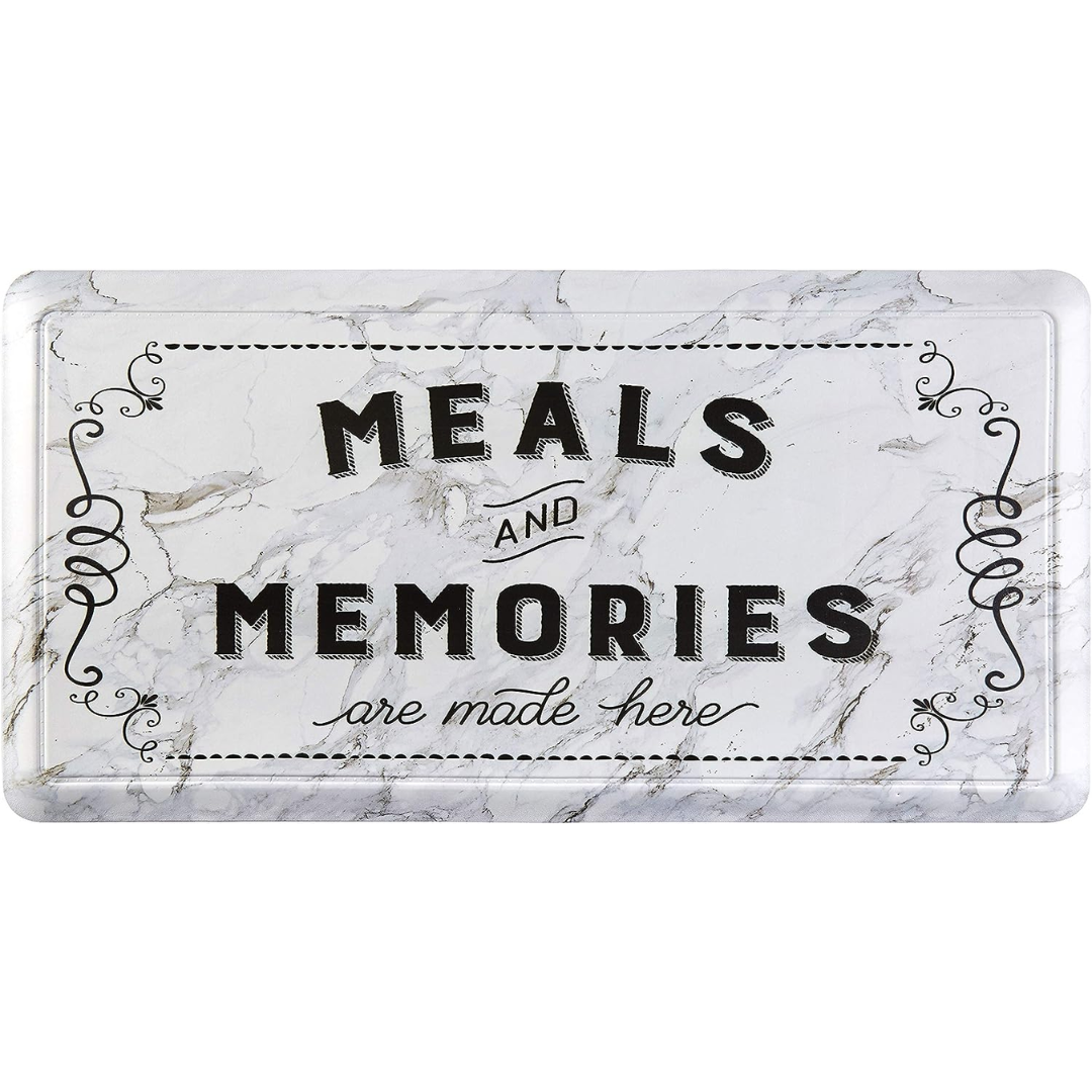 Cook n' Comfort Oversized Anti-Fatigue Kitchen Floor Mats - CGS14 (Marble Meals & Memories)
