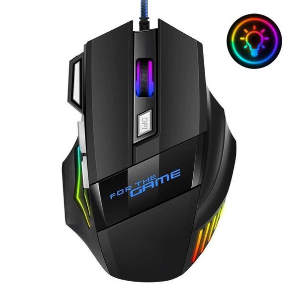 Wired gaming mouse gaming console PC mouse RGB backlit mouse silent ergonomic Mause LED 7 button USB mouse mute for PC gaming laptops M25010