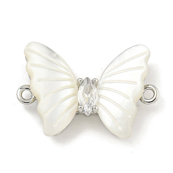 Messing Pavé klar Zirkonia Schmetterling Verbinder Charms