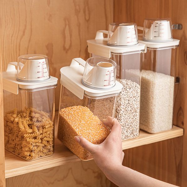 Sealed Storage Bottles Jars Kitchen Measuring Cup Rice Bucket Thickened Insect Proof Flour Grain Dried Food Containers Fruit Moistureproofa