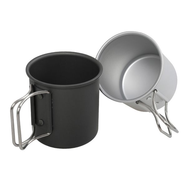300ml-10oz Aluminum Alloy Camping Coffee Mug Lightweight Backpacking Cup Foldable Handle Outdoor Hiking Picnic Open Fire Cooking W0074