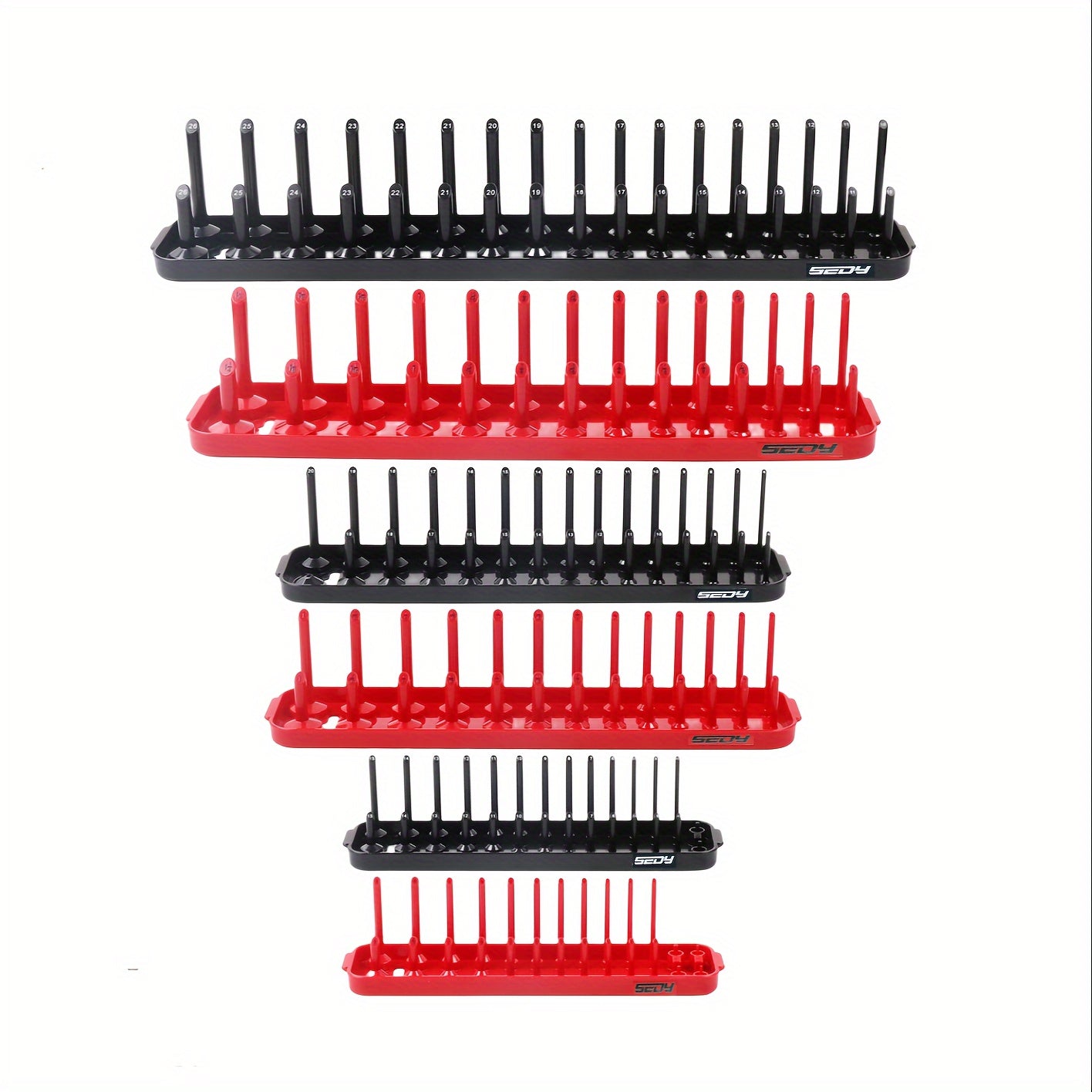 TEMU 6pcs Socket Organizer Tray Set, 1-4-inch, 3-8-inch &1-2-inch Socket Holders