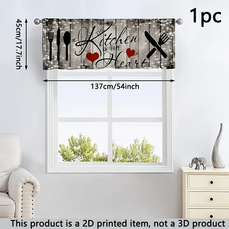 TEMU 1pc-2pcs, Flat 2d Print, Coffee Shop Curtain For Farmhouse Kitchen, Blackout Curtain Without Drilling, 54*17, 17.78 Cm