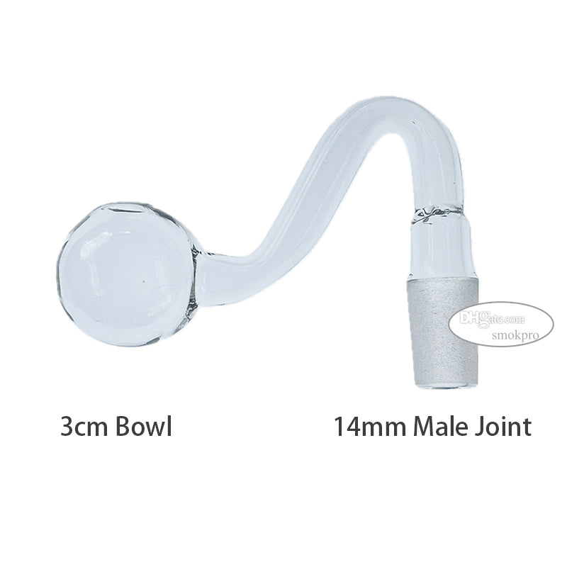 Tariff Free - 14mm Clear Oil Burner Glass Bubbler Attachment With 3cm Big Water Bowl