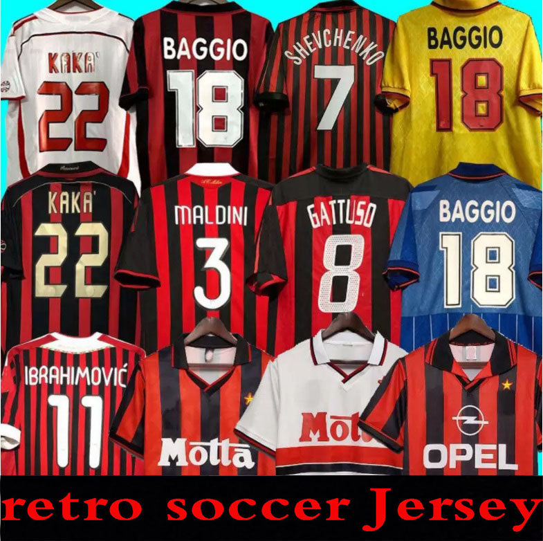 90 91 Retro SOCCER JERSEY shirts home 95 96 97 Gullit 01 02 03 12 14 15 Maldini Van Basten football KAKA Inzaghi 06 07 milan 2009 PIRLO SHEVCHENKO B