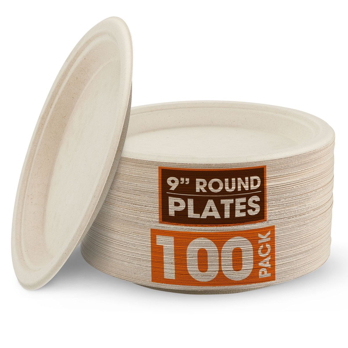 Cheer Collection™ 9-Inch Compostable Plates (100- to 500-Pack) - 100pk