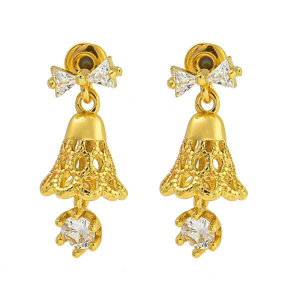 Boucles d'oreilles pendantes en laiton et zircone cubique transparente pour femmes