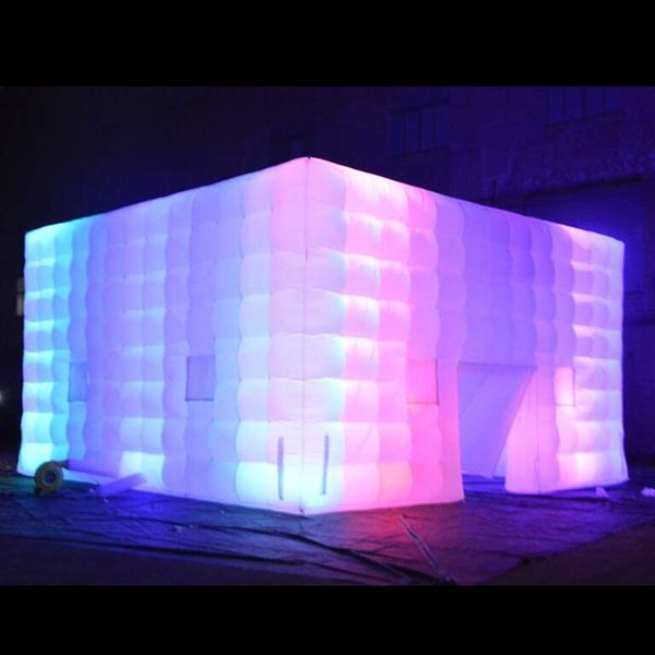wholesale New Arriver 8x8x3.8m White Inflatable Cube Tent Cubic Marquee House Square Party Wedding Cinema Building Customized For USA