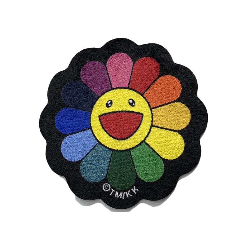 Home Furnishings Aesthetics Carpet Sunflower Takashi Murakami Area Rug Hypebeast Parlor Bedroom Playroom Trending Sneakers Floor Mat Supplier