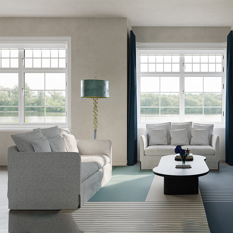 Living Room Furniture Refined Cream Double - seater Ripple - effect Couch, Perfect for Modern Home Aesthetics