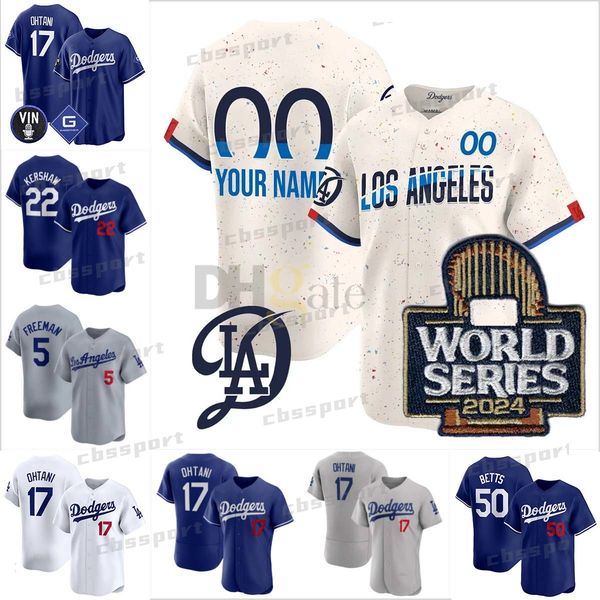 2024 World Series Dodgers Baseball Jersey Shohei Ohtani Yoshinobu Yamamoto Will Smith Freddie Freeman Max Muncy Mookie Betts Andy Pages Aust