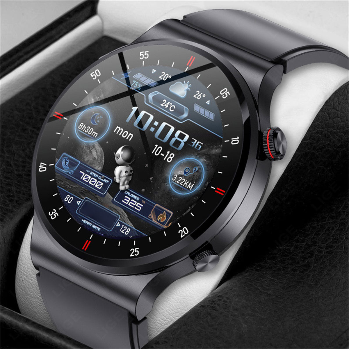LIGE Smartwatch with Multifunctional Health Monitoring, Music Playback, Remote Camera Control & Bluetooth Call Features for Business Use