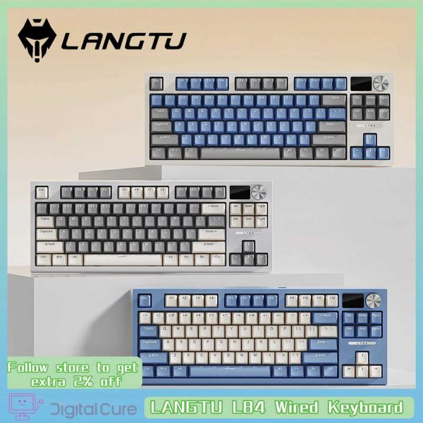 Keyboards Langtu Lt84 Mechanical Keyboard Wired Bluetooth Customized RGB luminous Green Axis ESports Game Customized Keyboard S2410251