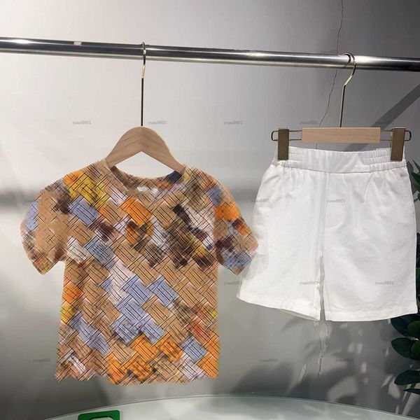 Popular baby T-shirt set Summer tracksuits boys girls Short sleeved suit kids designer clothes Colorful logos covered T-shirts and shorts