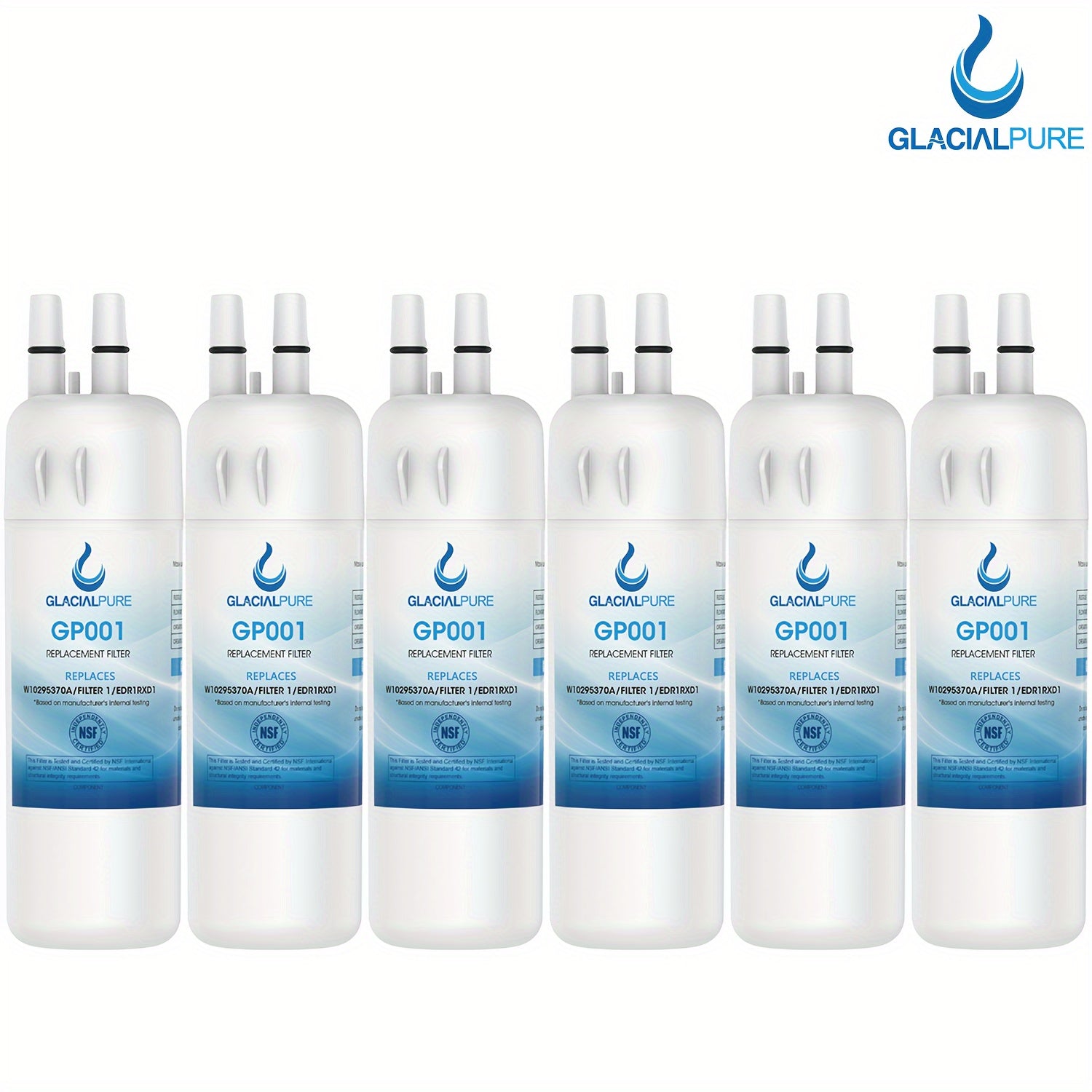 TEMU 6pcs Glacialpure W10295370a Refrigerator Water Filter Compatible With W10295370a, , , W10295370, P4rfwb, , 46-9930, 46-9081 Refrigerator Water