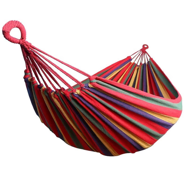 Outdoor camping hammock portable folding double canvas hammock swing