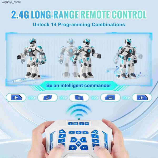 Electronics VEVOR RC Robot Toy Mechanical Combat Police Early Education Intelligent Robot Electric Singing and Dancing Childrens Birthday Gi