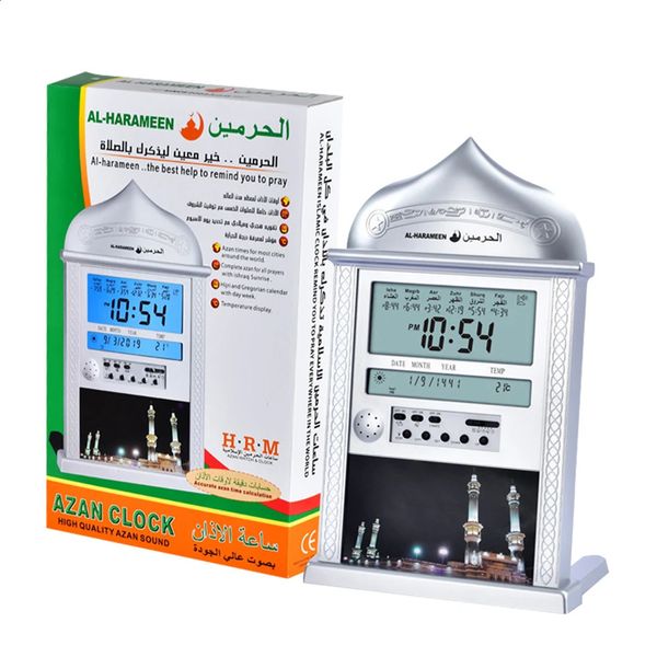 Azan Mosque Prayer Clock Islamic Calendar Muslim Wall Digital Alarm Ramadan Gift Table Home Decoration 240905