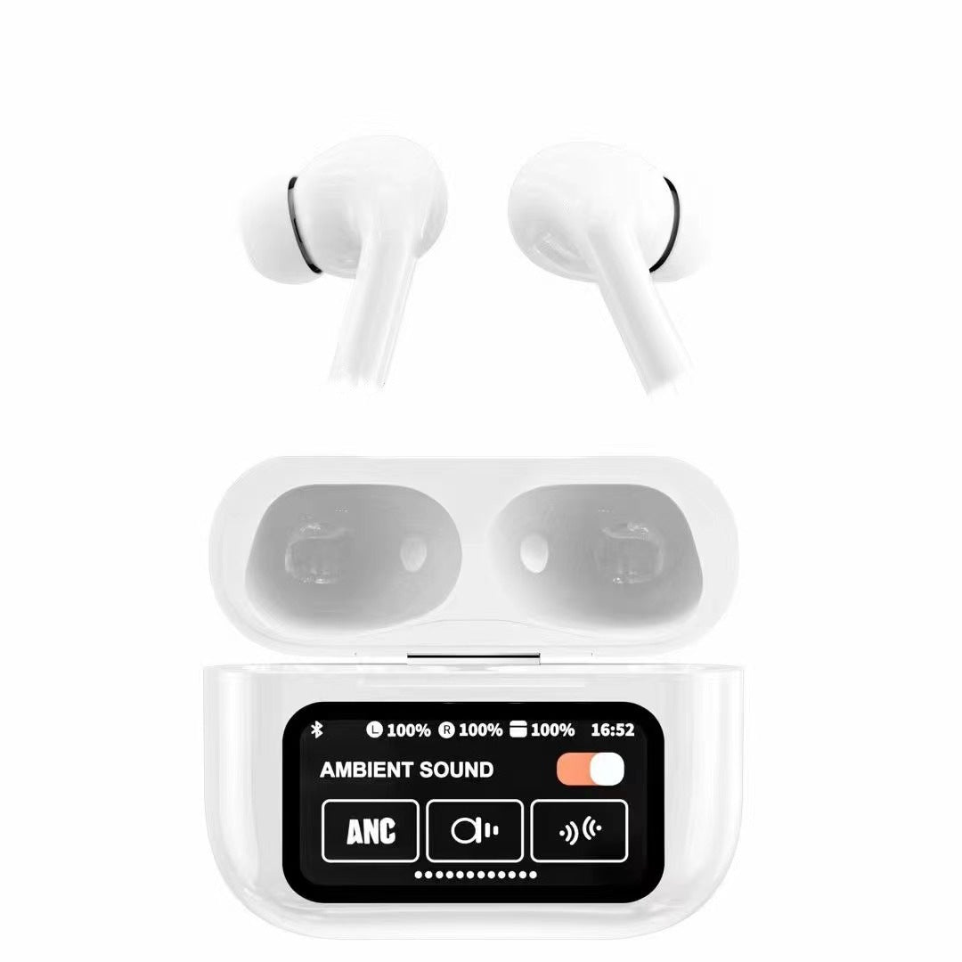 TWS Smart A9 Pro Wireless Bluetooth 5.4 Earphones with ANC Active Noise Cancellation Touch Screen Controls In-Ear 5th generation Headphones Ideal fo