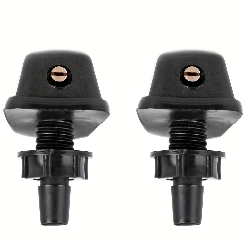 TEMU 2pcs Car Windshield Wiper Nozzle Spray Kit - , Plastic, Adjustable Water Flow For Cleaning, Outlet Cover, Spray Nozzle