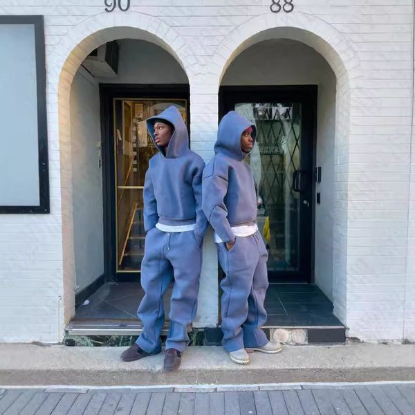 Solid Color Hoodie Y2K Hooded Long Sleeved Pullover Top Punk Street Retro Kpop Hip-hop Clothes Women Men Clothing Sweatpants R241205