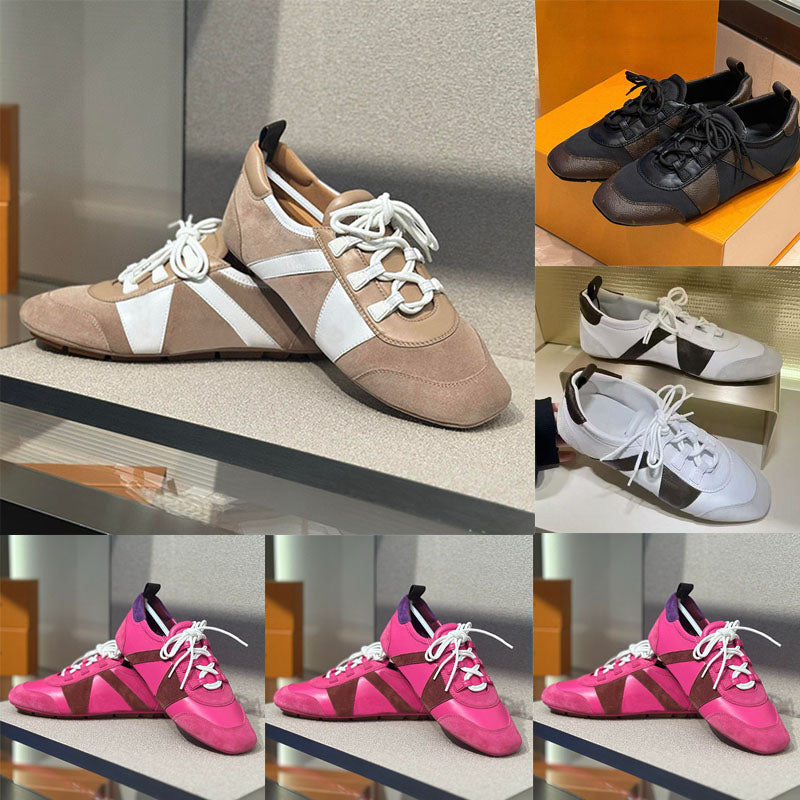 Italian Designer Ballerina Sneakerina Suede calf leather Ladies Fuchsia Pink Ballet Sports Shoes ultra flexible TPU outsole Women Fashion runway sne