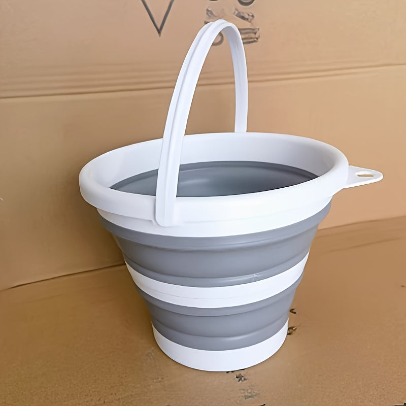 TEMU 1pc Portable Folding Bucket - Durable, Space-saving, Easy To Store, Suitable For Car Washing, Camping, Fishing, Travel, And Outdoor Activities -