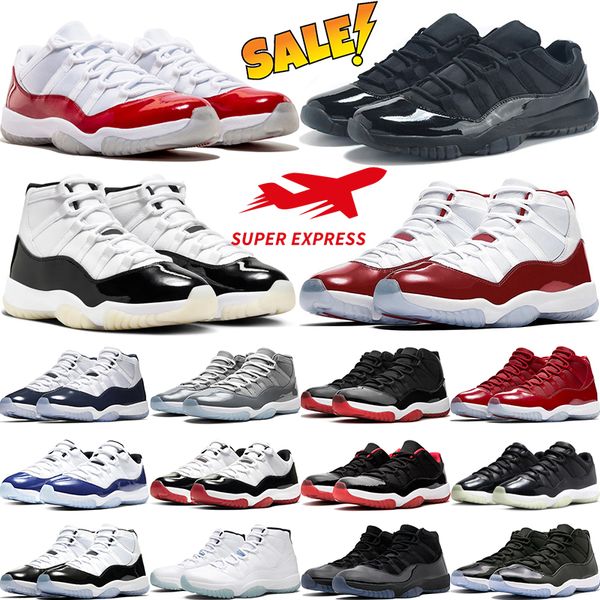with box designer 11 Basketball shoes Cheery mens wholesale sneakers woman trainers Sports runners Personality Cement Grey Bred size 5.5-13