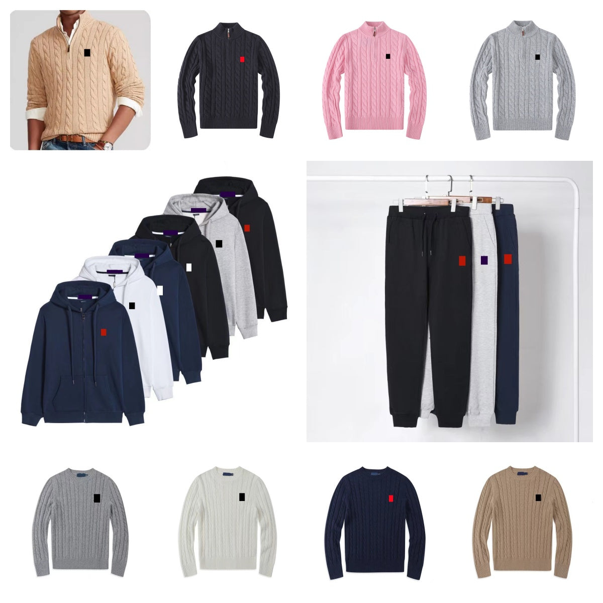 Mens Tracksuit Mens Polos Sweaters Designer Hoodies Horse Sweater Mens Zip Desinger Polo Hoodie Pullover Men Casual Sleeve Crew Neck Pullover Polo T