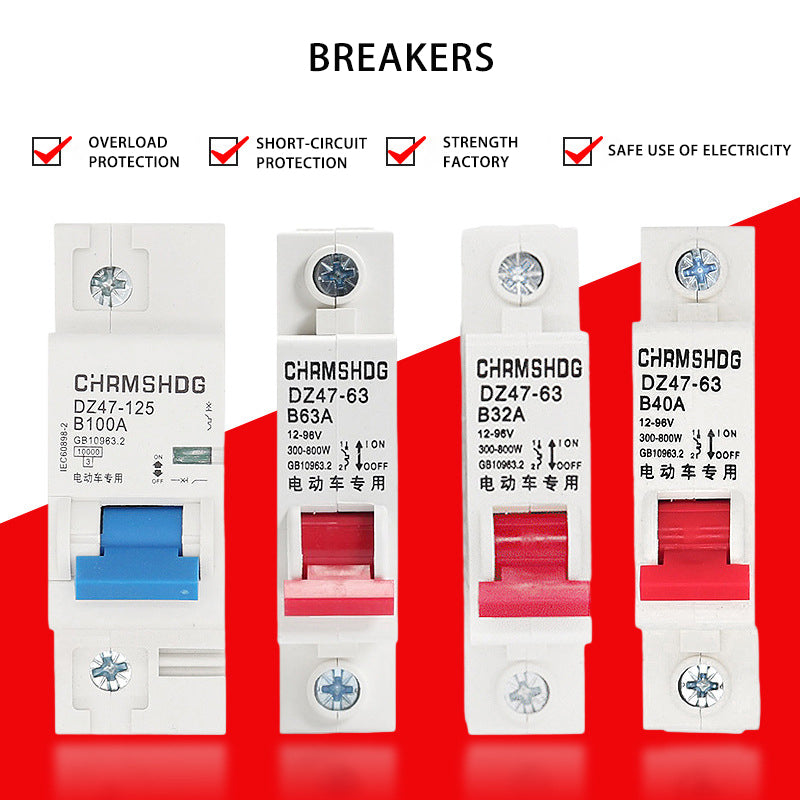 63A Overcurrent Protector for Electric Bikes and Scooters High Performance Electric Motorcycle Circuit Breaker