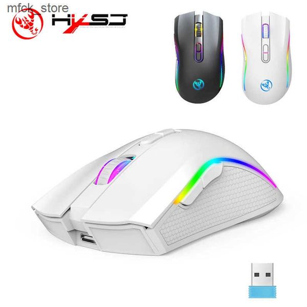 Mice HXSJ T69 ergonomics Portable Cordless 2.4G Rgb gaming Laptop Computer Wireless Mouse for game pc J241220
