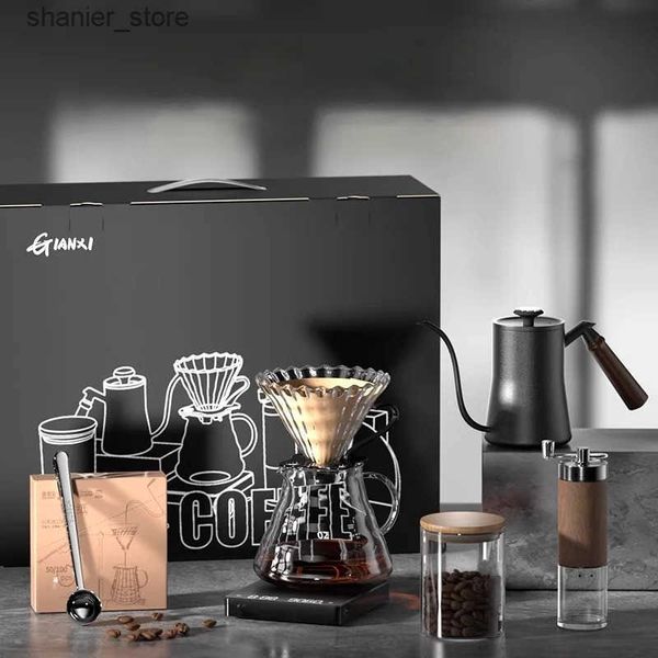 Coffee Tea Sets GIANXI portable coffee set pour coffee machine coffee machine filter paper manual bean grinder storage tank coffee Utensils