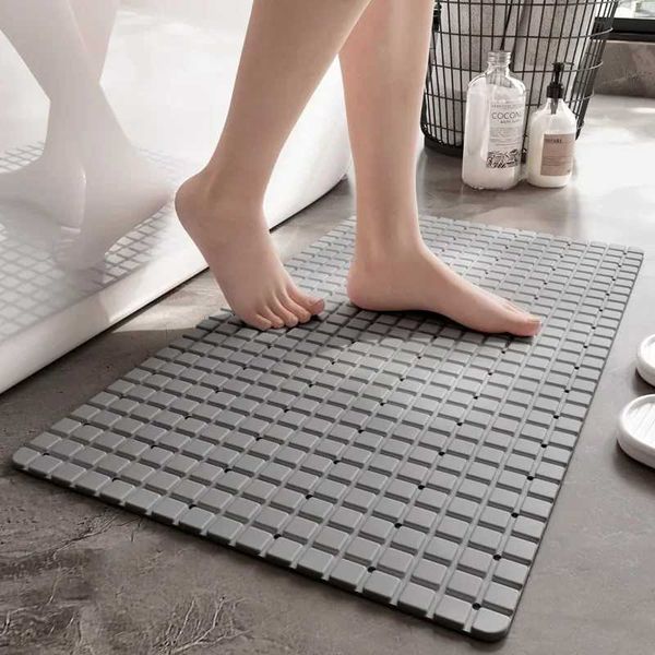 High Quty Shower Bath Mat Rectangular Soft Shower Bathroom Massage Mat Suction Cup Non-Slip Bathtub RugC241227