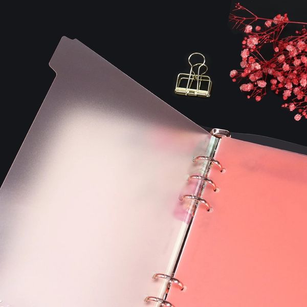 A5 A6 transparent paper index separator with 6 holes for binding planner notebook workstation accessories 240722