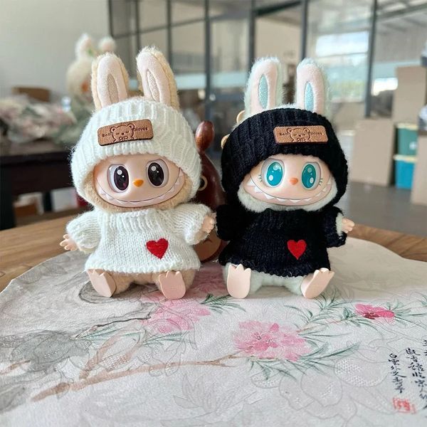 17cm Mini Plush DollS Clothes Outfit Accessories for Korea Kpop Exo Labubu Idol Flower Shirt Leather Jacket Skirt Clothing Gift 241219