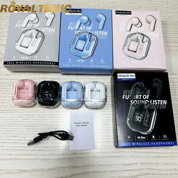 Cell Phone Earphones Air31 transparent crystal ENC noise cancellation headphones and Auriculare inalambico gaming Air31 TWS wireless headpho