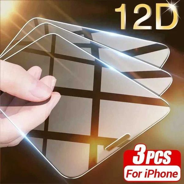 3Pcs tempered glass suitable for iPhone 14 11 15 16 Pro Max screen protector suitable for iPhone 13 Mini XR X XS Max 7 8 Plus protective gla