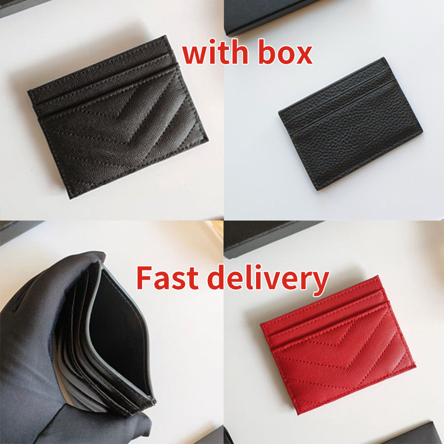 Women card holder designer cardholder Genuine Leather designer wallet coin purse gold balck silver letter passport holders purses wholesale with box