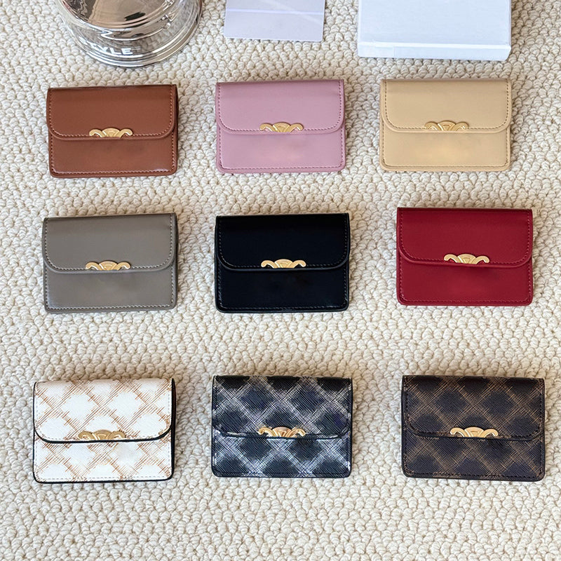 5A Fashion Wallets classic Card Holder Key Coin Purses Cowhide purse Luxurys Designer Womens Zipper Wallet Bag passport holders Credit metal logo Wa