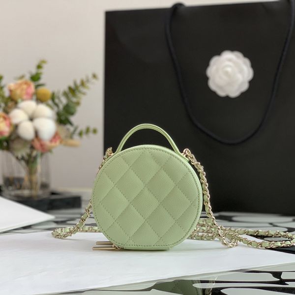10A Mirror quality Luxury designer Cross Body Bags Designer Wallet With Chain Round Mini Handbags WithBox C124