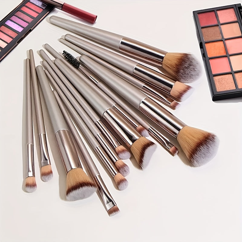 TEMU 14pcs Of Makeup Brush Set, Suitable For Foundation Make-up, Powder, Concealer, Eye Shadow, Powder Blusher, Suitable For Beginners And Artists,