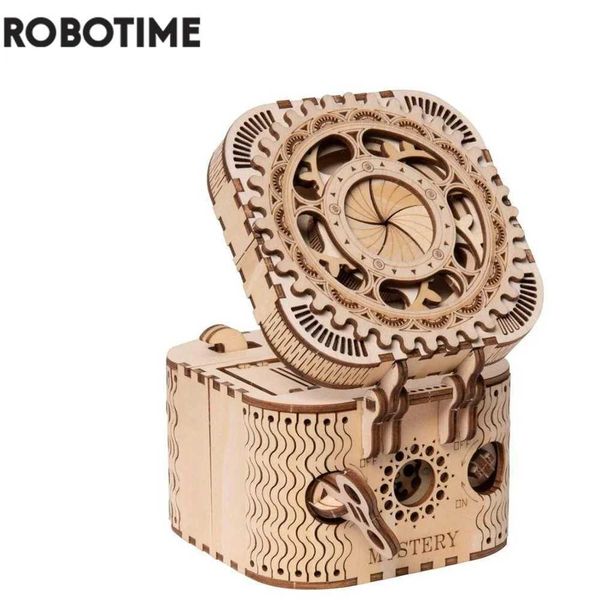 Robotime 123pcs Creative DIY 3D Treasure Box Wooden Puzzle Game Assembly Toy Gift for Children Teens Adt Building Block LK502 Z250113