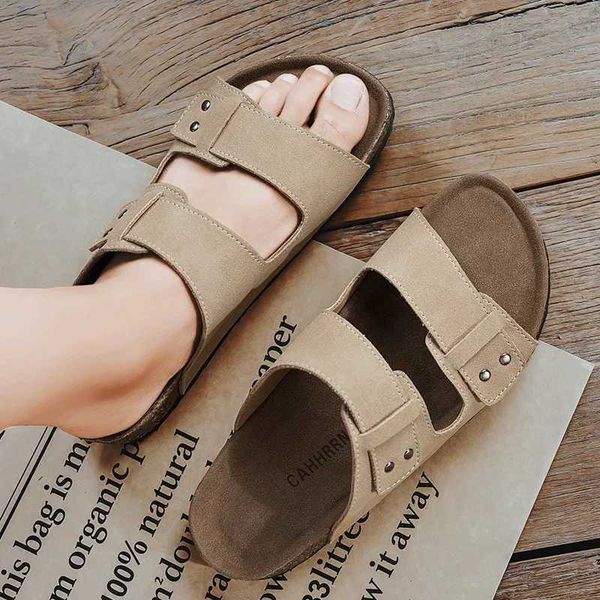 Slippers Soft soled cork sandals summer beach slippers Soes womens retro fashionable design mens qwertyui45 H241109