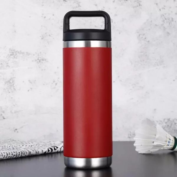 Mugs NEW 18oz Water Bottles Handle Stainless Steel Cup 11 Colors Double Wall Vacuum Beer Kettle Flasks Outdoor Camping Sport Bottles Drinkwa