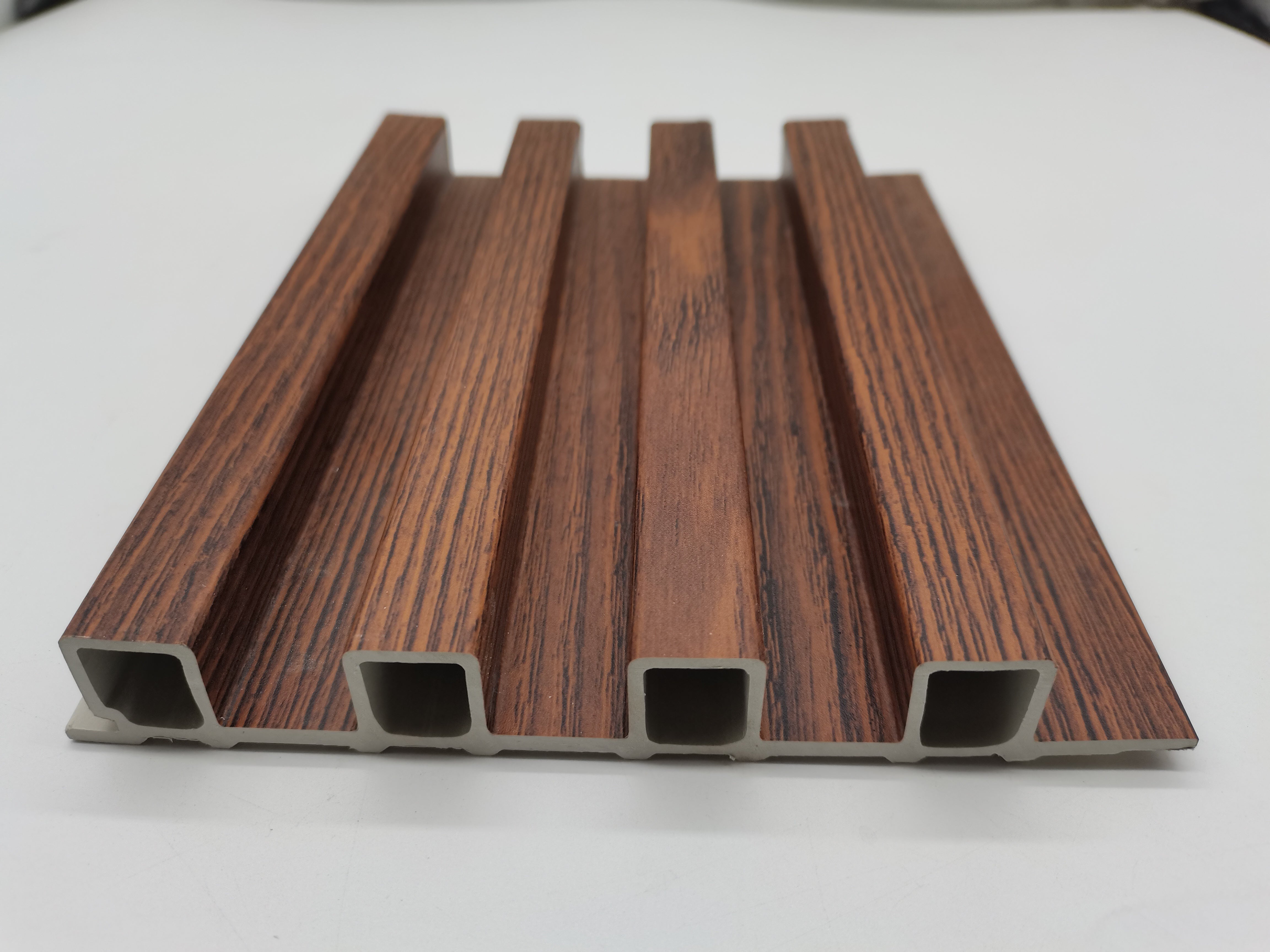 160 Grooved Grille New Material Fireproof Wall Panel Wood Grain Wood Plastic Grille Wall Panel Home Decoration