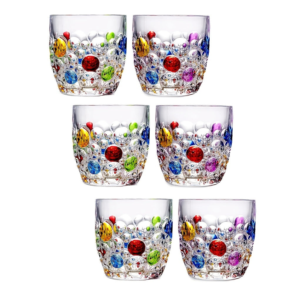 TEMU Glasses, Colored Beaded, Set Of 4 Or 6, , 11oz Modern Hobnail Drinking Glasses, For Water, Whiskey, Wine, Beer, Juice, , Coffee, Gift